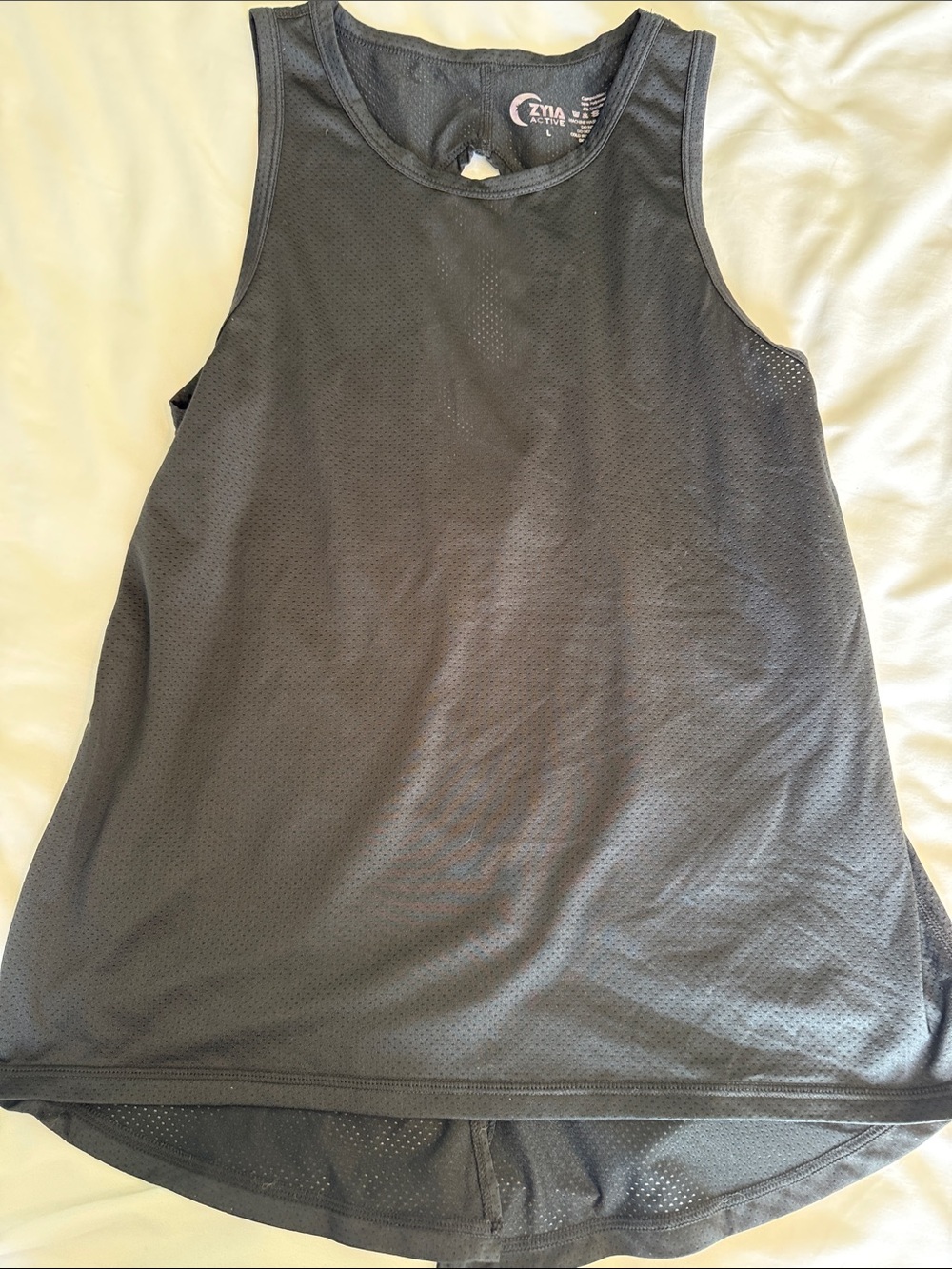 ZYIA Sz L  Women's Black Athletic Mesh Tank